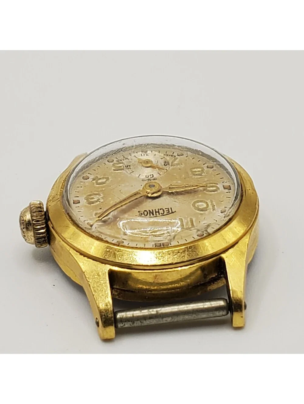Vintage Technos Gold Filled 20 Microns Sub Dial Mechanical Watch Women Running